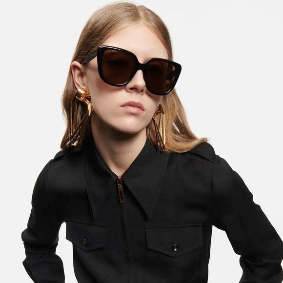 NEW GUCCI WOMEN BLACK SUNGLASSES - Picture 2 of 7